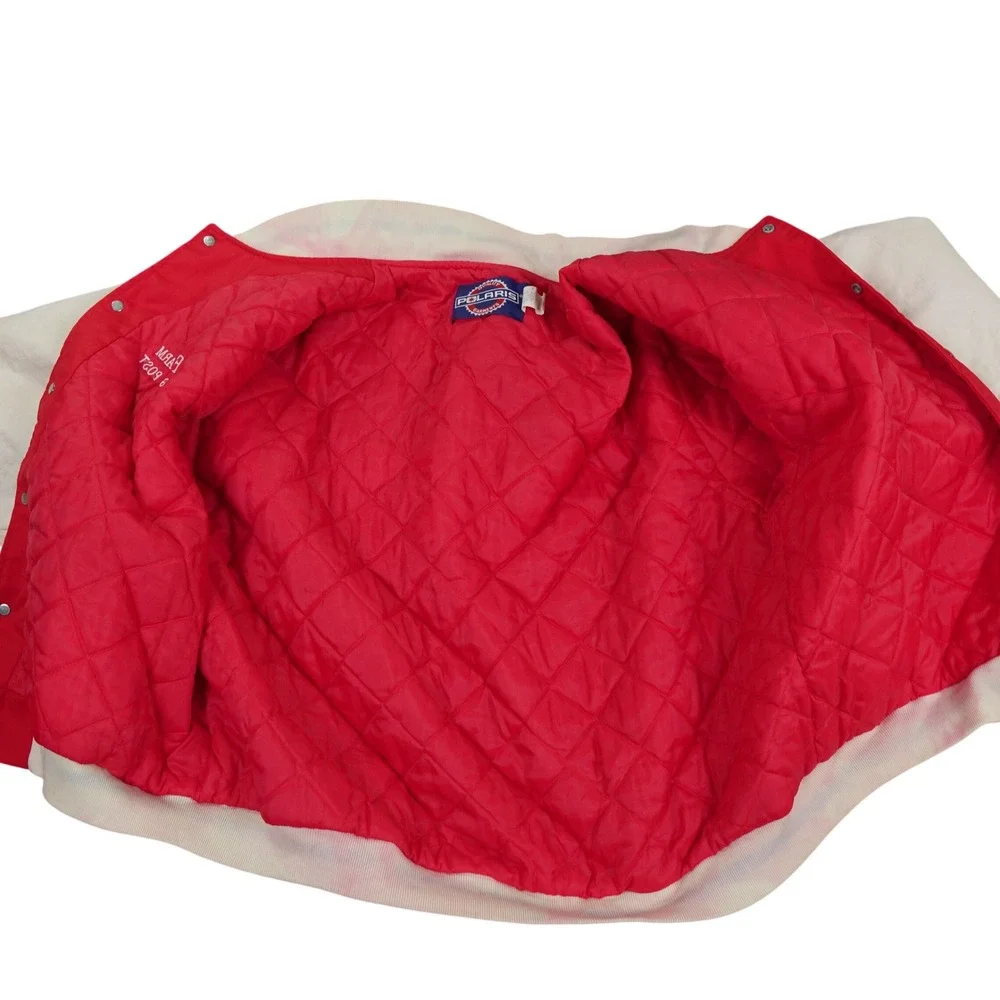 VTG Polaris Fan Club Poor Farm Jacket Men XX-Large Red Varsity Quilted 95 Bomber